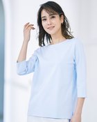 【ドゥクラッセ/DoCLASSE】のパールトリムボートネック/7分袖・ドゥクラッセTシャツ ペールブルー|ID:prp329100004392242