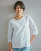 【ドゥクラッセ/DoCLASSE】のビーズトリムクルーネック/7分袖・ドゥクラッセTシャツ ホワイト|ID:prp329100004392247