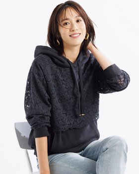 【ドゥクラッセ/DoCLASSE】 ソフト裏毛・袖レースフーディ人気、トレンドファッション・服の通販 founy(ファニー) ファッション Fashion レディースファッション Fashion for Women アウター Coat / Outerwear Collection レディースジャケット・軽アウター Jackets インナー Innerwear ジャケット Jacket, Outerwear スウェット / スエット Sweatshirt, Sweatwear スカラップ Scallop, Scalloped Edge スリーブ Sleeve, Long Sleeve / Short Sleeve パーカー Hoodie, Parka フラワー Flower, Floral フロント Front, Front Design ポケット Pocket, Pocket Detail レース Lace, Lace Fabric |ID:prp329100004392255
