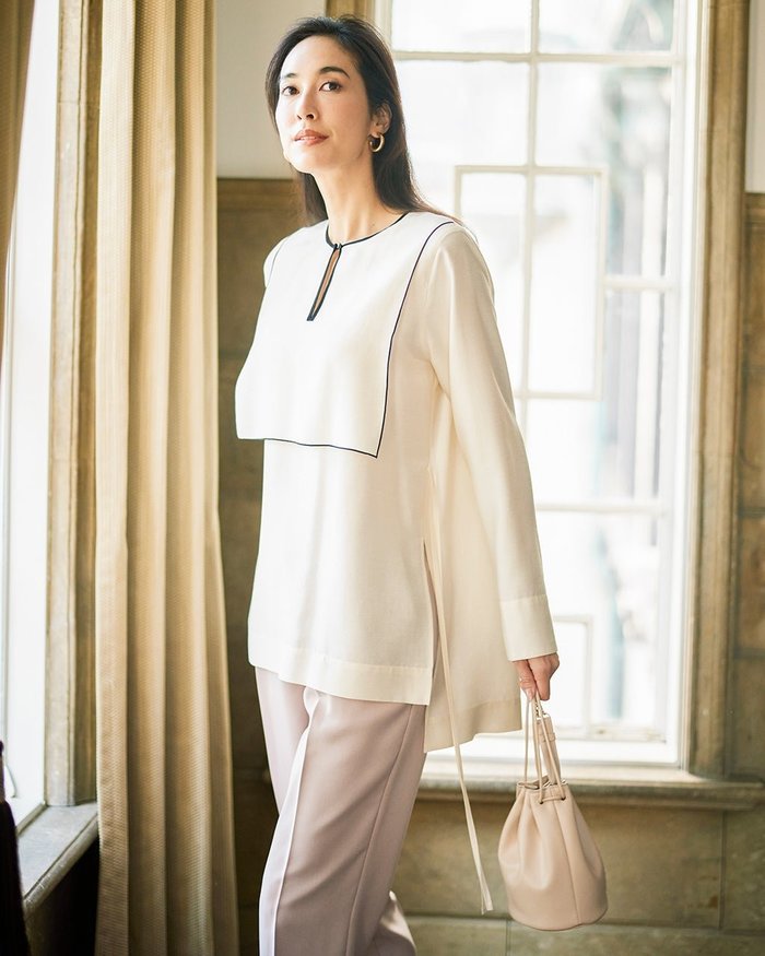 【ドゥクラッセ/DoCLASSE】のシルキードレープ・パイピングブラウス インテリア・キッズ・メンズ・レディースファッション・服の通販 founy(ファニー) https://founy.com/ ファッション Fashion レディースファッション WOMEN トップス・カットソー Tops/Tshirt シャツ/ブラウス Shirts/Blouses とろみ Thickness アクセサリー Accessories シルキー Silky トレンド Trend パイピング Piping フロント Front エレガント 上品 Elegant |ID: prp329100004392262 ipo3291000000030709566