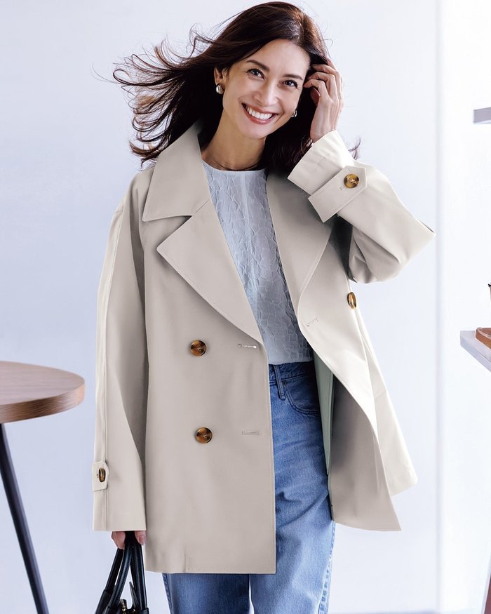 【ドゥクラッセ/DoCLASSE】のウインドスリム・ショートトレンチコート インテリア・キッズ・メンズ・レディースファッション・服の通販 founy(ファニー) https://founy.com/ ファッション Fashion レディースファッション Fashion for Women アウター Coat / Outerwear Collection コート・ロングコート・ピーコート Long Coats, Peacoats & More トレンチコート / 春秋の定番アウター Trench Coats おすすめ Recommended / Our Picks ショート Short, Short Length トレンチ Trench, Trench Coat 春 Spring |ID: prp329100004392275 ipo3291000000035992888