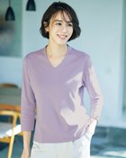 【ドゥクラッセ/DoCLASSE】の立体Vネック/8分袖・ドゥクラッセTシャツ ラベンダー|ID:prp329100004392285