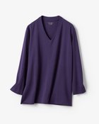 【ドゥクラッセ/DoCLASSE】の立体Vネック/8分袖・ドゥクラッセTシャツ 茄子紺|ID:prp329100004392285