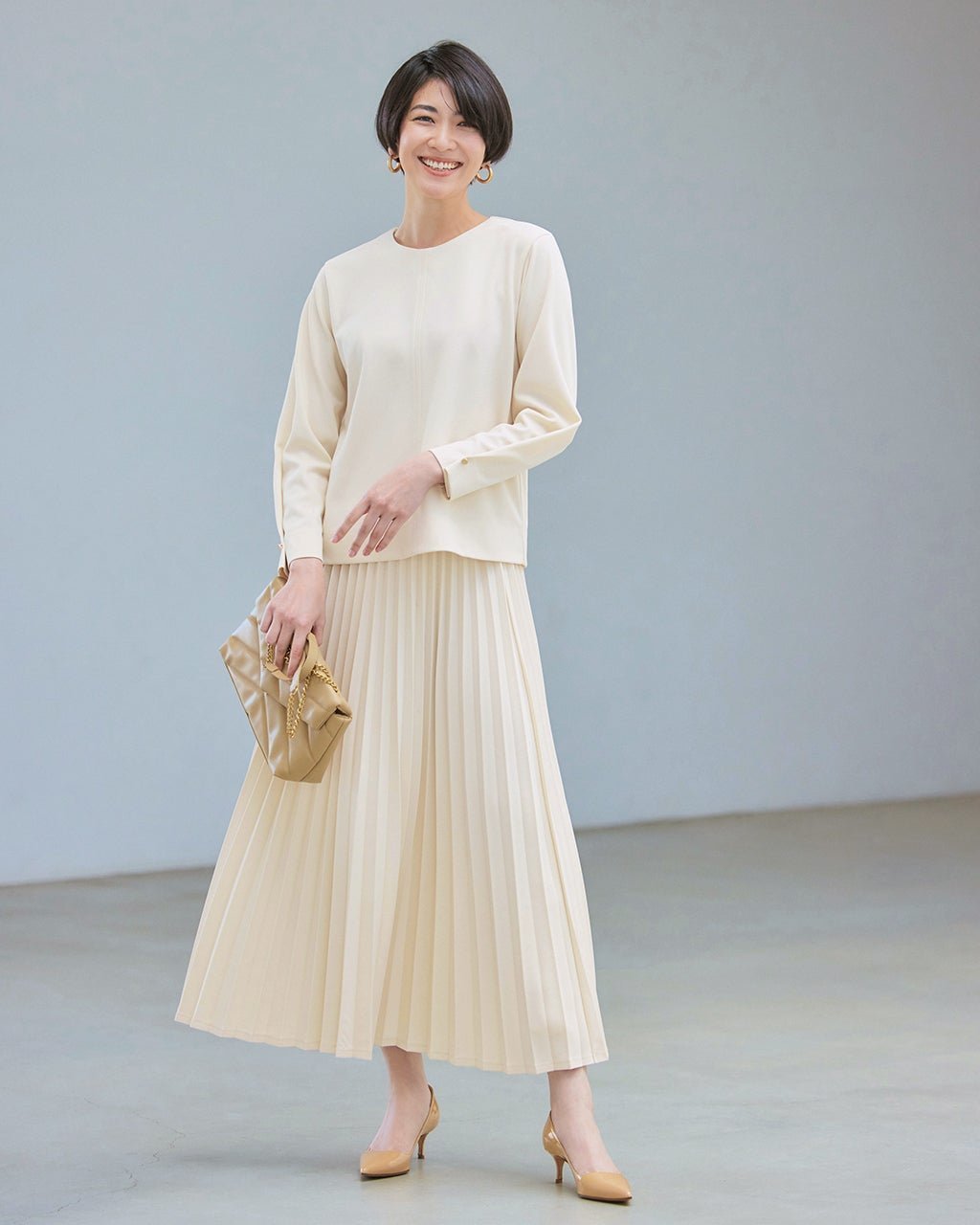 【ドゥクラッセ/DoCLASSE】のカットジョーゼット・細プリーツスカート 人気、トレンドファッション・服の通販 founy(ファニー) 　ファッション　Fashion　レディースファッション　WOMEN　スカート　Skirt　プリーツスカート　Pleated Skirts　エレガント 上品　Elegant　シルク　Silk　ジョーゼット　Georgette　ストレッチ　Stretch　セットアップ　Set Up　プリーツ　Pleats　 other-1|ID: prp329100004392286 ipo3291000000030709738