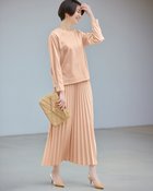 【ドゥクラッセ/DoCLASSE】のカットジョーゼット・細プリーツスカート ライトコーラル|ID: prp329100004392286 ipo3291000000030709743