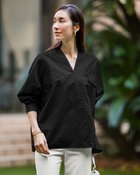 【ドゥクラッセ/DoCLASSE】の高密度コットン・オーバーブラウス ブラック|ID: prp329100004392317 ipo3291000000030709930