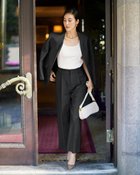 【ドゥクラッセ/DoCLASSE】のバルキーリネンタッチ・タックパンツ ブラック|ID: prp329100004392327 ipo3291000000030709997