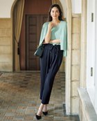 【ドゥクラッセ/DoCLASSE】のトリアセバックサテン・ペプラムパンツ ミッドナイトブルー|ID: prp329100004392332 ipo3291000000035735036