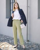 【ドゥクラッセ/DoCLASSE】のシルキーポンチ・抜け感テーパード セージ|ID: prp329100004392335 ipo3291000000030710046