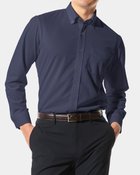 【ドゥクラッセ/DoCLASSE / MEN】のノーアイロン・艶ニットシャツ長袖ボタンダウン ネイビー|ID: prp329100004392347 ipo3291000000035735047