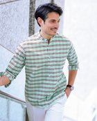 【ドゥクラッセ/DoCLASSE / MEN】のピュアファインオックスフォード7分袖 チョコミント|ID: prp329100004392370 ipo3291000000030710220