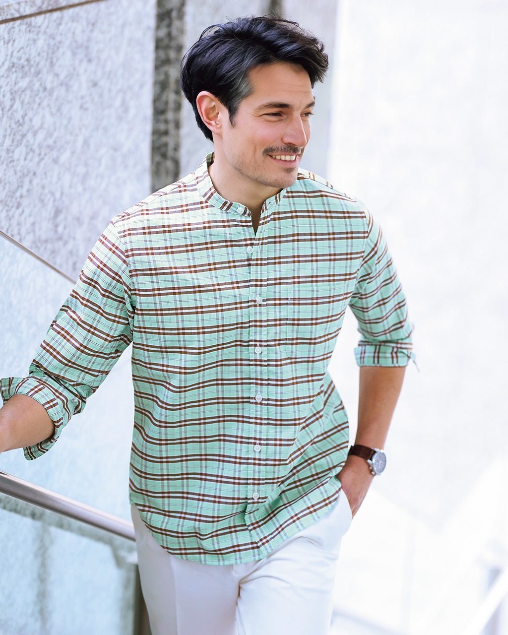 【ドゥクラッセ/DoCLASSE / MEN】のピュアファインオックスフォード7分袖 インテリア・キッズ・メンズ・レディースファッション・服の通販 founy(ファニー) 　ファッション　Fashion　メンズファッション　MEN　なめらか　Smooth　カーディガン　Cardigan　ジャケット　Jacket　スタンド　Stand　フィット　Fit　プリーツ　Pleats　ボックス　Box　メンズ　Mens　ヨーク　Yoke　エレガント 上品　Elegant　半袖　Short Sleeve　抗菌　Antibacterial　春　Spring　長袖　Long Sleeve　チョコミント|ID: prp329100004392370 ipo3291000000030710220