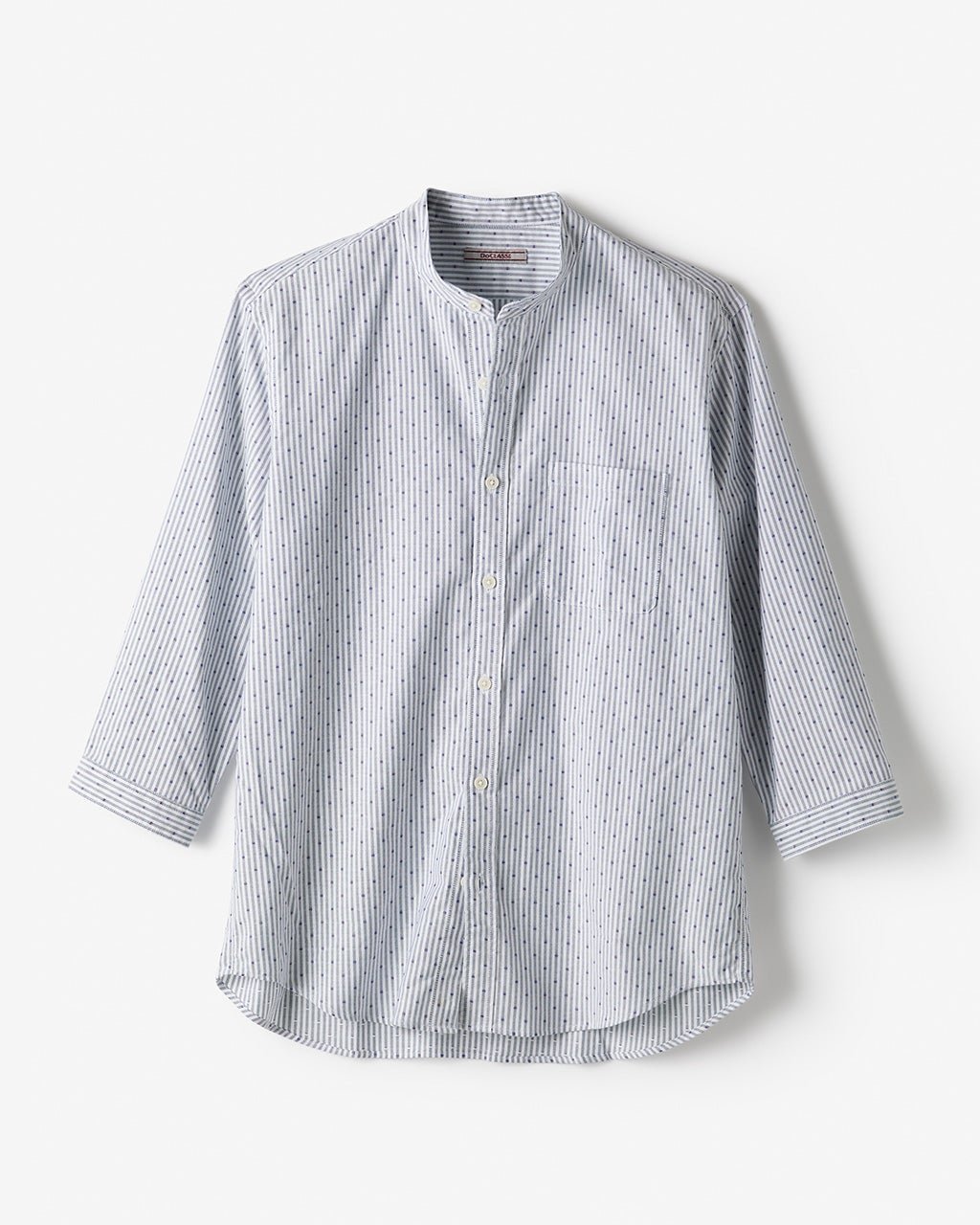 【ドゥクラッセ/DoCLASSE / MEN】のピュアファインオックスフォード7分袖 インテリア・キッズ・メンズ・レディースファッション・服の通販 founy(ファニー) 　ファッション　Fashion　メンズファッション　MEN　なめらか　Smooth　カーディガン　Cardigan　ジャケット　Jacket　スタンド　Stand　フィット　Fit　プリーツ　Pleats　ボックス　Box　メンズ　Mens　ヨーク　Yoke　エレガント 上品　Elegant　半袖　Short Sleeve　抗菌　Antibacterial　春　Spring　長袖　Long Sleeve　ドビーストライプ|ID: prp329100004392370 ipo3291000000030710228