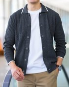 【ドゥクラッセ/DoCLASSE / MEN】のインディゴ調ボタンフロントカーディガン ネイビー|ID: prp329100004392374 ipo3291000000030710256