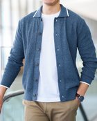 【ドゥクラッセ/DoCLASSE / MEN】のインディゴ調ボタンフロントカーディガン サックス|ID: prp329100004392374 ipo3291000000036037804