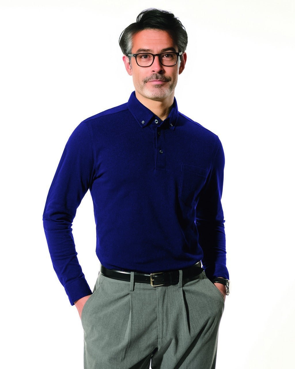 【ドゥクラッセ/DoCLASSE / MEN】のエクストラクリーン鹿の子ビズポロ 長袖 インテリア・キッズ・メンズ・レディースファッション・服の通販 founy(ファニー) 　ファッション　Fashion　メンズファッション　Fashion for Men　トップス・カットソー　Cut & Sew Tops　メンズシャツ　Shirts　ポロシャツ / きれいめカジュアルスタイル　Polo Shirts　抗菌　Antibacterial, Bacteria-Resistant　鹿の子　Piqué, Kanoko Fabric　ジャケット　Jacket, Outerwear　ストレッチ　Stretch, Stretchy Fabric　長袖　Long Sleeve, Full Sleeve　メンズ　Men's, Menswear　日本製　Made In Japan　エレガント 上品　Elegant　ビジネス 仕事 通勤　Business / Work / Commuting　ネイビー|ID: prp329100004392387 ipo3291000000036037847