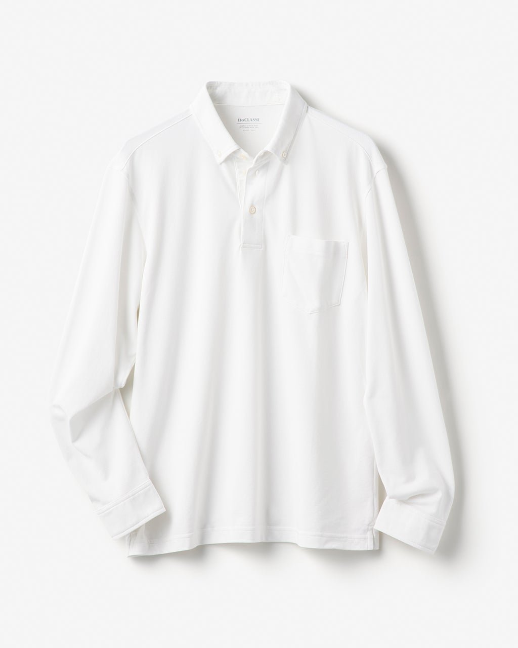 【ドゥクラッセ/DoCLASSE / MEN】のエクストラクリーン鹿の子ビズポロ 長袖 インテリア・キッズ・メンズ・レディースファッション・服の通販 founy(ファニー) 　ファッション　Fashion　メンズファッション　Fashion for Men　トップス・カットソー　Cut & Sew Tops　メンズシャツ　Shirts　ポロシャツ / きれいめカジュアルスタイル　Polo Shirts　抗菌　Antibacterial, Bacteria-Resistant　鹿の子　Piqué, Kanoko Fabric　ジャケット　Jacket, Outerwear　ストレッチ　Stretch, Stretchy Fabric　長袖　Long Sleeve, Full Sleeve　メンズ　Men's, Menswear　日本製　Made In Japan　エレガント 上品　Elegant　ビジネス 仕事 通勤　Business / Work / Commuting　ホワイト|ID: prp329100004392387 ipo3291000000036037851