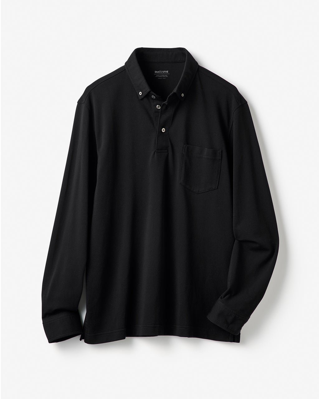 【ドゥクラッセ/DoCLASSE / MEN】のエクストラクリーン鹿の子ビズポロ 長袖 インテリア・キッズ・メンズ・レディースファッション・服の通販 founy(ファニー) 　ファッション　Fashion　メンズファッション　Fashion for Men　トップス・カットソー　Cut & Sew Tops　メンズシャツ　Shirts　ポロシャツ / きれいめカジュアルスタイル　Polo Shirts　抗菌　Antibacterial, Bacteria-Resistant　鹿の子　Piqué, Kanoko Fabric　ジャケット　Jacket, Outerwear　ストレッチ　Stretch, Stretchy Fabric　長袖　Long Sleeve, Full Sleeve　メンズ　Men's, Menswear　日本製　Made In Japan　エレガント 上品　Elegant　ビジネス 仕事 通勤　Business / Work / Commuting　ブラック|ID: prp329100004392387 ipo3291000000036037857