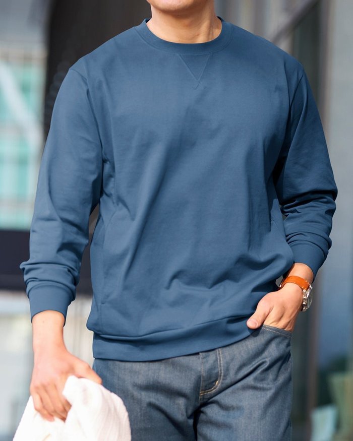 【ドゥクラッセ/DoCLASSE / MEN】のUSAコットン速乾スウェットT 長袖 インテリア・キッズ・メンズ・レディースファッション・服の通販 founy(ファニー) https://founy.com/ ファッション Fashion メンズファッション MEN トップス・カットソー Tops/Tshirt/Men シャツ Shirts ポロシャツ Polo Shirts スウェット Sweat プリント Print ポケット Pocket メンズ Mens 長袖 Long Sleeve |ID: prp329100004411331 ipo3291000000031433128