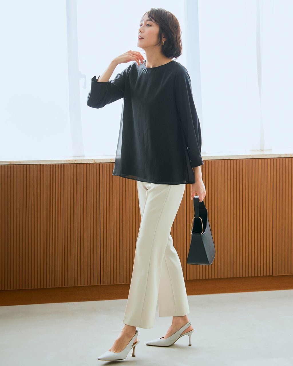 【ドゥクラッセ/DoCLASSE】のメランジWクロス・美脚ストレート/68cm インテリア・キッズ・メンズ・レディースファッション・服の通販 founy(ファニー) 　ファッション　Fashion　レディースファッション　WOMEN　パンツ　Pants　オケージョン　Occasion　ストレッチ　Stretch　ストレート　Straight　パターン　Pattern　ベスト　Vest　メランジ　Melange　ビジネス 仕事 通勤　Business　オフホワイト|ID: prp329100004422282 ipo3291000000030880763