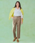 【ドゥクラッセ/DoCLASSE】のストレッチツイル・タックテーパード/69cm モカ|ID: prp329100004422287 ipo3291000000030880788