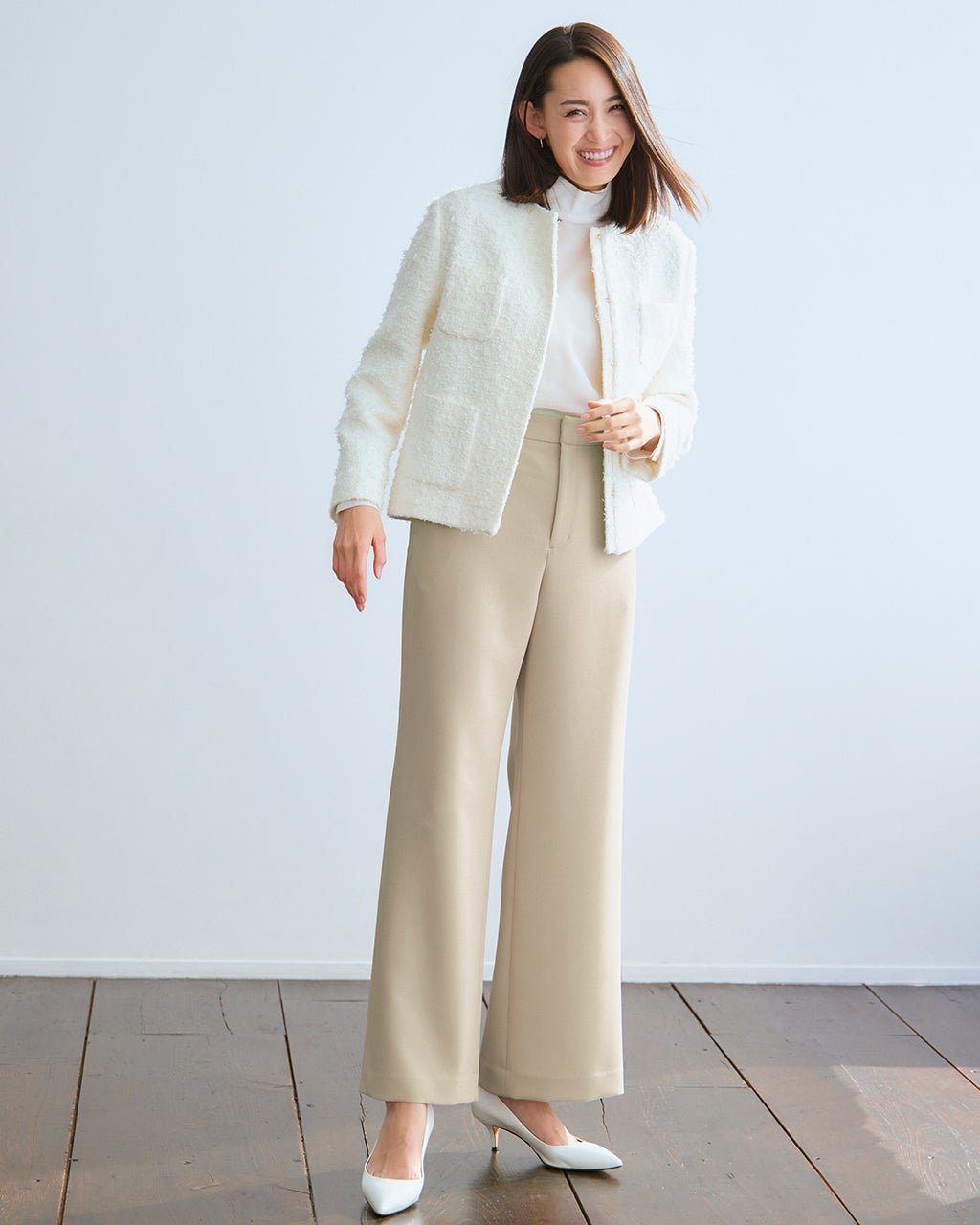 【ドゥクラッセ/DoCLASSE】のメランジWクロス・スマートワイド/71cm インテリア・キッズ・メンズ・レディースファッション・服の通販 founy(ファニー) 　ファッション　Fashion　レディースファッション　WOMEN　パンツ　Pants　オケージョン　Occasion　ストレッチ　Stretch　スマート　Smart　ダブル　Double　フィット　Fit　ベスト　Vest　メランジ　Melange　ワイド　Wide　グレーベージュ|ID: prp329100004422289 ipo3291000000030880795