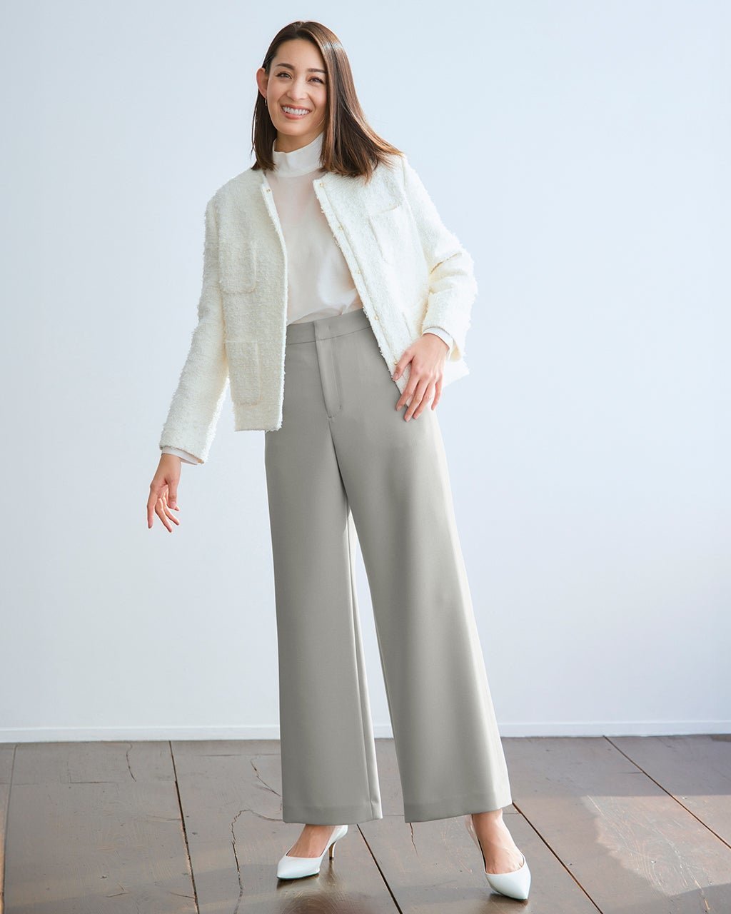 【ドゥクラッセ/DoCLASSE】のメランジWクロス・スマートワイド/75cm 人気、トレンドファッション・服の通販 founy(ファニー) 　ファッション　Fashion　レディースファッション　WOMEN　パンツ　Pants　オケージョン　Occasion　ストレッチ　Stretch　スマート　Smart　ダブル　Double　フィット　Fit　ベスト　Vest　メランジ　Melange　ワイド　Wide　 other-1|ID: prp329100004422291 ipo3291000000030880798