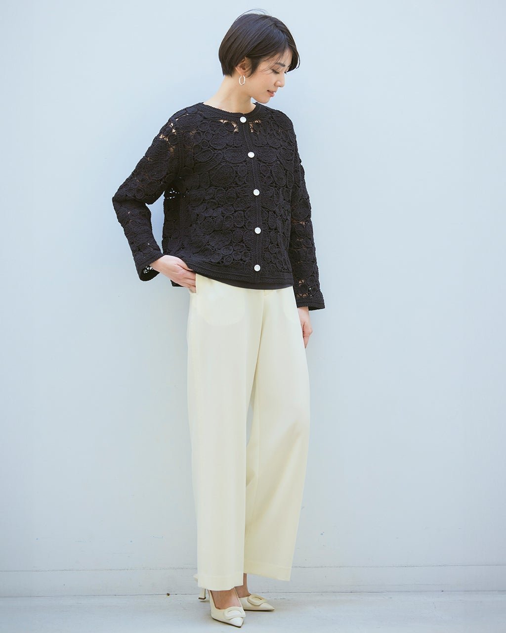 【ドゥクラッセ/DoCLASSE】のメランジWクロス・スマートワイド/75cm インテリア・キッズ・メンズ・レディースファッション・服の通販 founy(ファニー) 　ファッション　Fashion　レディースファッション　WOMEN　パンツ　Pants　オケージョン　Occasion　ストレッチ　Stretch　スマート　Smart　ダブル　Double　フィット　Fit　ベスト　Vest　メランジ　Melange　ワイド　Wide　オフホワイト|ID: prp329100004422291 ipo3291000000030880801