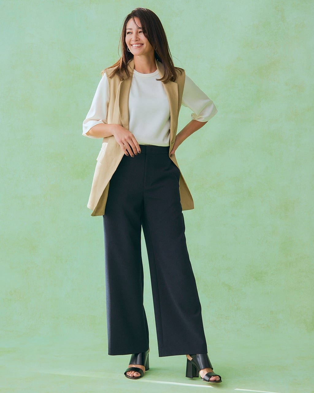 【ドゥクラッセ/DoCLASSE】のメランジWクロス・スマートワイド/75cm インテリア・キッズ・メンズ・レディースファッション・服の通販 founy(ファニー) 　ファッション　Fashion　レディースファッション　WOMEN　パンツ　Pants　オケージョン　Occasion　ストレッチ　Stretch　スマート　Smart　ダブル　Double　フィット　Fit　ベスト　Vest　メランジ　Melange　ワイド　Wide　ミッドナイトブルー|ID: prp329100004422291 ipo3291000000030880806