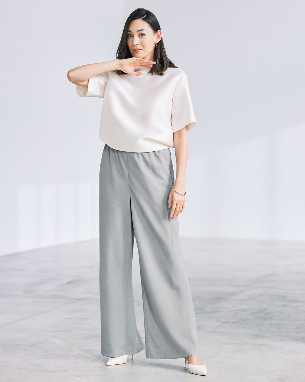 【ドゥクラッセ/DoCLASSE】のビューティバイアスパンツ/70㎝ インテリア・キッズ・メンズ・レディースファッション・服の通販 founy(ファニー) 　ファッション　Fashion　レディースファッション　WOMEN　パンツ　Pants　スマート　Smart　バイアス　Bias　ライトグレー|ID: prp329100004433338 ipo3291000000030967120