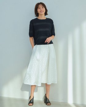 【ドゥクラッセ/DoCLASSE】の透かしボーダーニット・半袖プルオーバー 人気、トレンドファッション・服の通販 founy(ファニー) ファッション Fashion レディースファッション WOMEN トップス・カットソー Tops/Tshirt ニット Knit Tops プルオーバー Pullover アンサンブル Ensemble スカラップ Scalloped セーター Sweater ボーダー Border 半袖 Short Sleeve 透かし Watermark |ID:prp329100004433349
