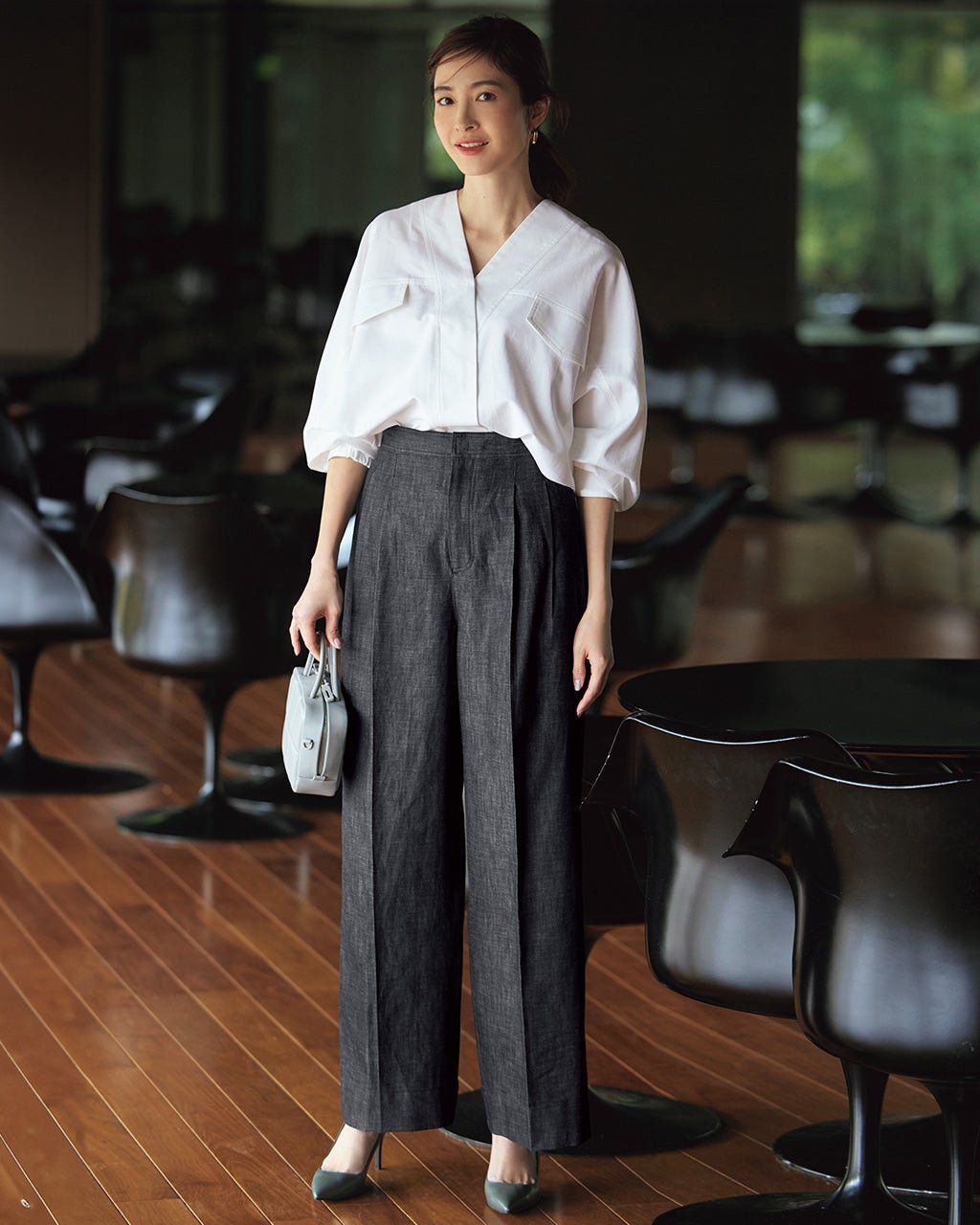 【ドゥクラッセ/DoCLASSE】のリアクティブデニム・タックワイドパンツ 人気、トレンドファッション・服の通販 founy(ファニー) ファッション Fashion レディースファッション Fashion for Women パンツ Pants & Trousers スマート Smart, Elegant センター Center, Center Line デニム Denim, Jeans Material ドレス Dress, One-Piece other-1|ID: prp329100004433354 ipo3291000000030967239