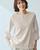 【ドゥクラッセ/DoCLASSE】のパールキーネック/7分袖・ドゥクラッセTシャツ ライトグレー|ID:prp329100004433357