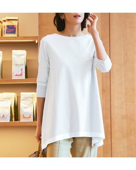 【ドゥクラッセ/DoCLASSE】のイレギュラーヘム・チュニック/7分袖 人気、トレンドファッション・服の通販 founy(ファニー) ファッション Fashion レディースファッション WOMEN トップス・カットソー Tops/Tshirt グログラン Grosgrain ダウン Down チュニック Tunic ドレープ Drape |ID:prp329100004433359