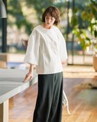 【ドゥクラッセ/DoCLASSE】のシフォン切替え・パフスリーブプルオーバー ホワイト|ID: prp329100004433365 ipo3291000000030967302