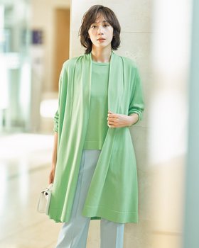 【ドゥクラッセ/DoCLASSE】のマシンウォッシュ・スタイルアップアンサンブル 人気、トレンドファッション・服の通販 founy(ファニー) ファッション Fashion レディースファッション WOMEN トップス・カットソー Tops/Tshirt カーディガン Cardigans アンサンブル Knit Ensemble カーディガン Cardigan スリーブ Sleeve フレンチ French ポケット Pocket ロング Long |ID:prp329100004433370