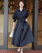 【ドゥクラッセ/DoCLASSE】のカシュクール風・ドレスシャツワンピ ネイビー|ID: prp329100004433374 ipo3291000000032747553