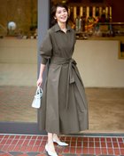 【ドゥクラッセ/DoCLASSE】のカシュクール風・ドレスシャツワンピ オリーブ|ID: prp329100004433374 ipo3291000000032747554