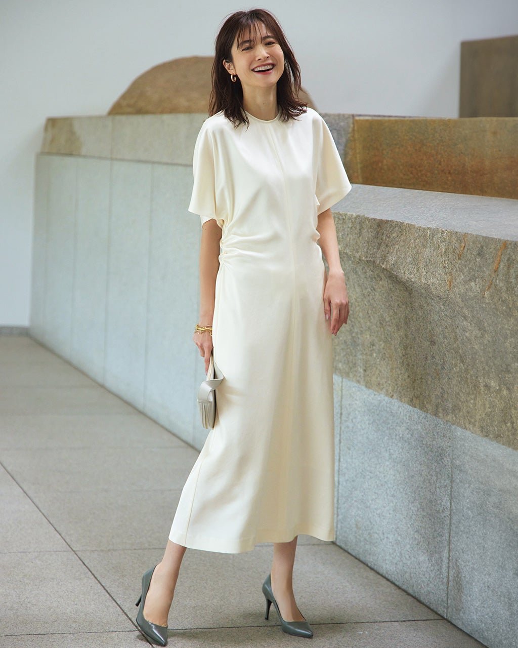 【ドゥクラッセ/DoCLASSE】のダブルサテン・ウエストギャザーワンピース 人気、トレンドファッション・服の通販 founy(ファニー) 　ファッション　Fashion　レディースファッション　WOMEN　ワンピース　Dress　ギャザー　Gather　サテン　Satin　セットアップ　Set Up　 other-1|ID: prp329100004433381 ipo3291000000031701396