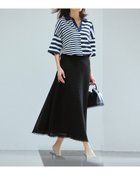 【ドゥクラッセ/DoCLASSE】のからみ織り・レザーパイピングスカート ブラック|ID: prp329100004433385 ipo3291000000030967440