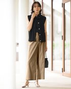 【ドゥクラッセ/DoCLASSE】のドライタッチ・サイドシームバレルパンツ ライトキャメル|ID: prp329100004433392 ipo3291000000035735171