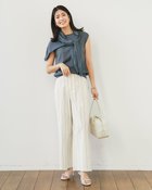 【ドゥクラッセ/DoCLASSE】のドライタッチ・サイドシームバレルパンツ ストライプ|ID: prp329100004433392 ipo3291000000035735177