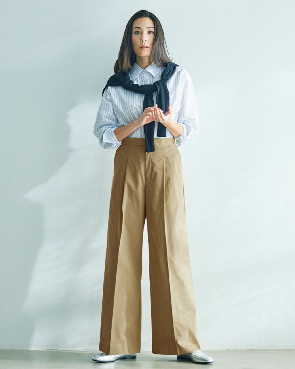 【ドゥクラッセ/DoCLASSE】のソフトチノ・タックワイドパンツ 人気、トレンドファッション・服の通販 founy(ファニー) 　ファッション　Fashion　レディースファッション　Fashion for Women　パンツ　Pants & Trousers　センター　Center, Center Line　 other-1|ID: prp329100004433398 ipo3291000000030967575