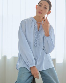 【ドゥクラッセ/DoCLASSE】のコットンローン・フリルキーネックブラウス 人気、トレンドファッション・服の通販 founy(ファニー) ファッション Fashion レディースファッション WOMEN トップス・カットソー Tops/Tshirt シャツ/ブラウス Shirts/Blouses スタンド Stand フリル Frills 人気 Popularity |ID:prp329100004433426