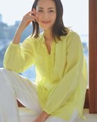 【ドゥクラッセ/DoCLASSE】のコットンローン・フリルキーネックブラウス ペールイエロー|ID: prp329100004433426 ipo3291000000036038138