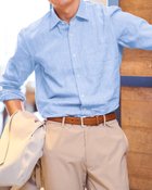 【ドゥクラッセ/DoCLASSE / MEN】のクールマックス・リネン混・涼感シャツ 長袖 サックス|ID: prp329100004433459 ipo3291000000035735247