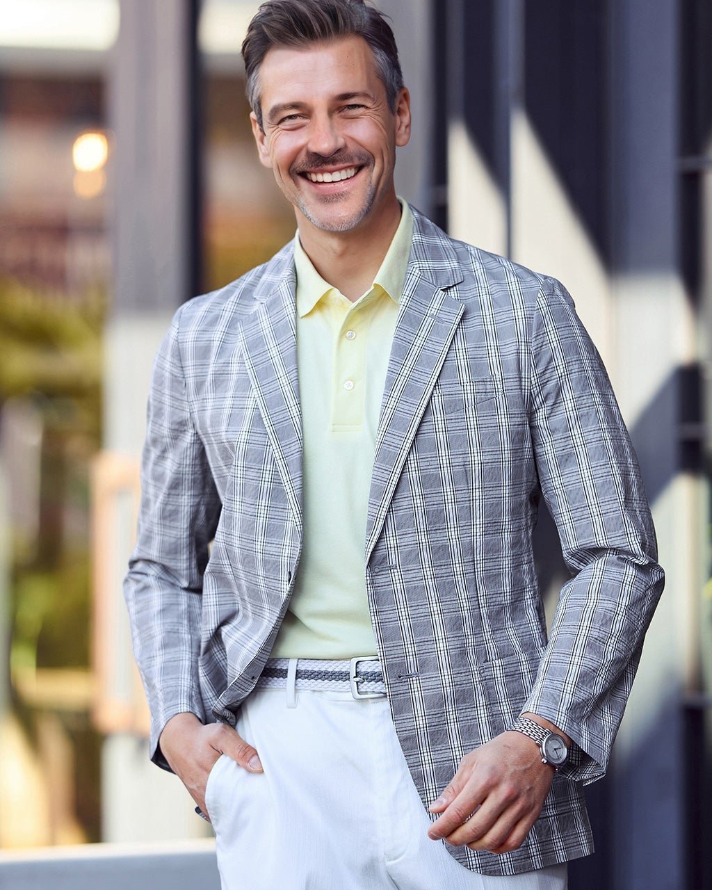 【ドゥクラッセ/DoCLASSE / MEN】のクールマックスシアサッカー風通るジャケット インテリア・キッズ・メンズ・レディースファッション・服の通販 founy(ファニー) 　ファッション　Fashion　メンズファッション　Fashion for Men　インナー　Innerwear　ジャケット　Jacket, Outerwear　パッチ　Patch, Appliqué　ベスト　Vest, Waistcoat　ポケット　Pocket, Pocket Detail　メンズ　Men's, Menswear　ネイビーチェック|ID: prp329100004433463 ipo3291000000036038158