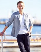 【ドゥクラッセ/DoCLASSE / MEN】のクールマックスシアサッカー風通るジャケット ブルーストライプ|ID: prp329100004433463 ipo3291000000036038170