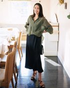 【ドゥクラッセ/DoCLASSE】の2WAYデザイン・シアーシャツブラウス オリーブ|ID: prp329100004485520 ipo3291000000033870254