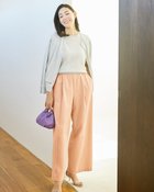 【ドゥクラッセ/DoCLASSE】のリネンタッチ・タックセミワイドパンツ68cm サーモンピンク|ID: prp329100004485521 ipo3291000000031619328